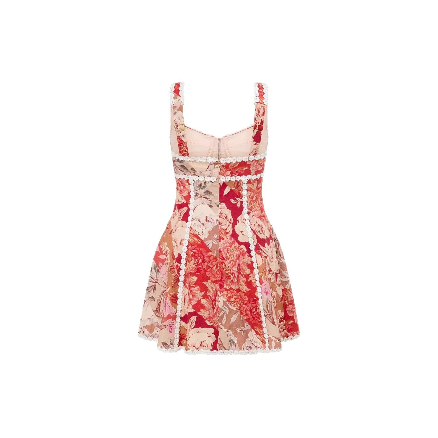 Floral Linen Blend V-Neck Dress