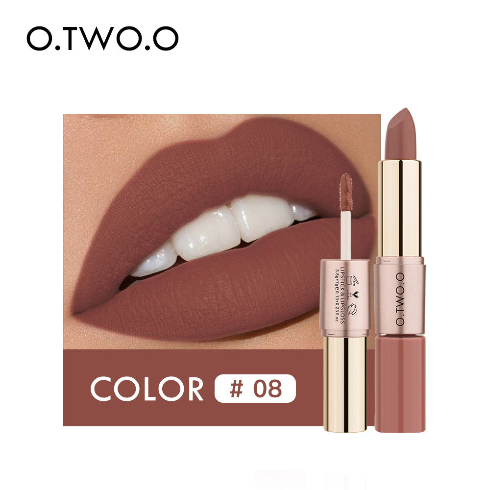 Dual Ended Lipstick Velvet Matte Lip Gloss