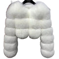 Womens Imitation Fur Jacket Short Warm V-Neck Faux Fur Coat