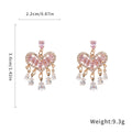 Silver Plated Heart Zircon Drop Earrings