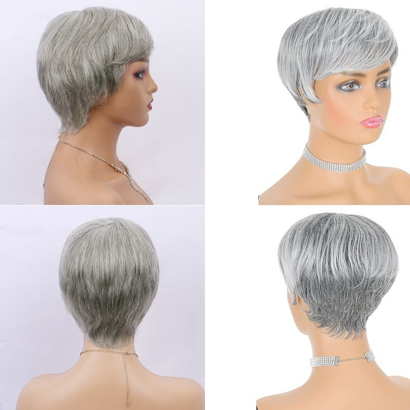 Grandma's grayish-brown wig
