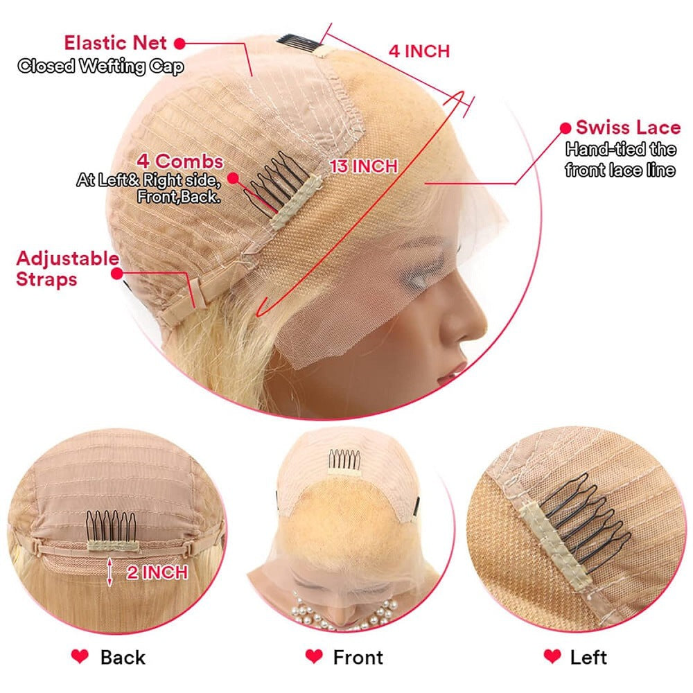 Synthetic Wig Long Curly Hair Light Gold