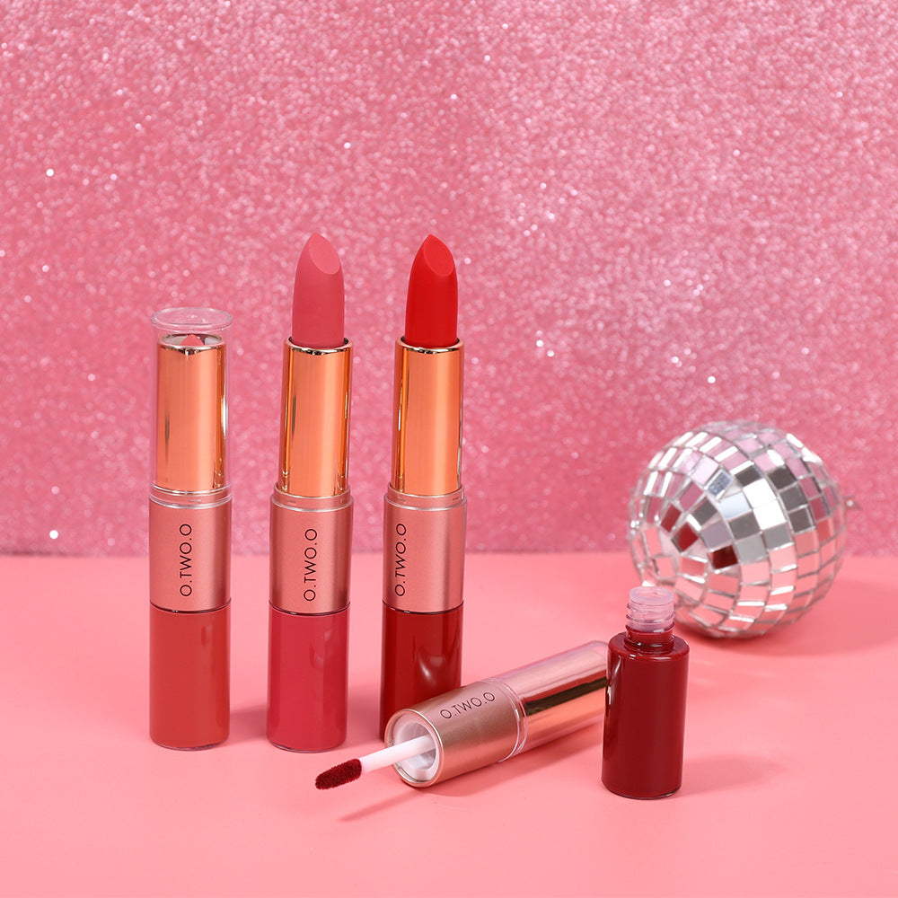 Dual Ended Lipstick Velvet Matte Lip Gloss