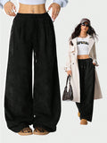 Womens Drawstring Wide Leg Pants