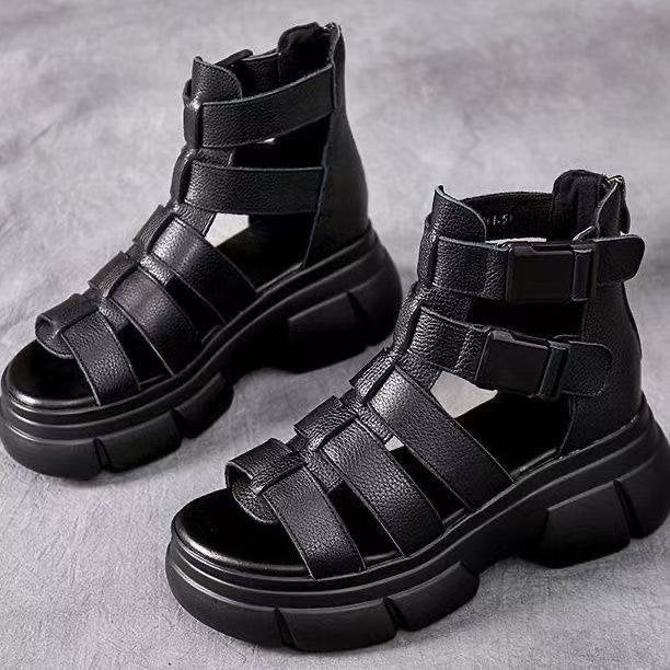Women Fish Mouth Buckle Sandals Thick Sole