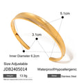 Gold Plated Stainless Steel Hammer Pattern Open Bracelet