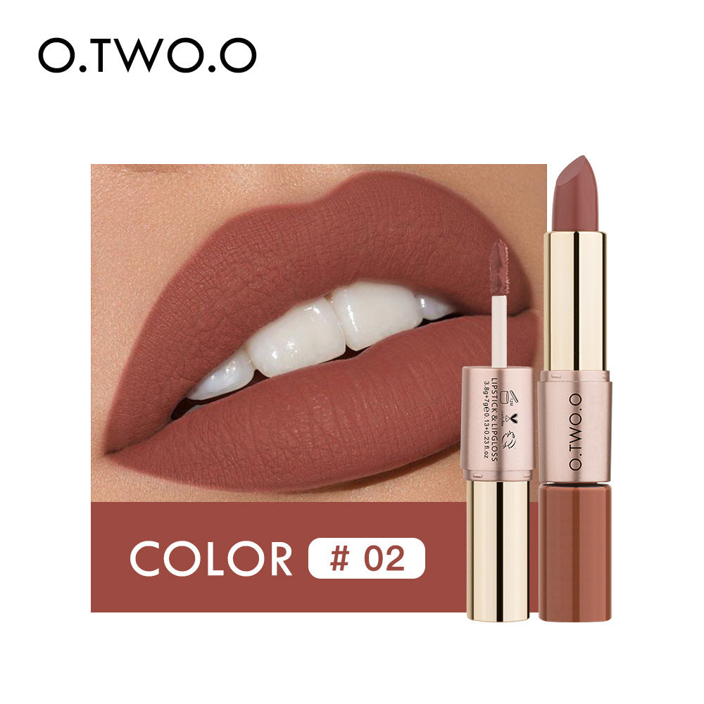 Dual Ended Lipstick Velvet Matte Lip Gloss
