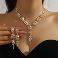 Wheat Ear Diamond Necklace and Earrings Set