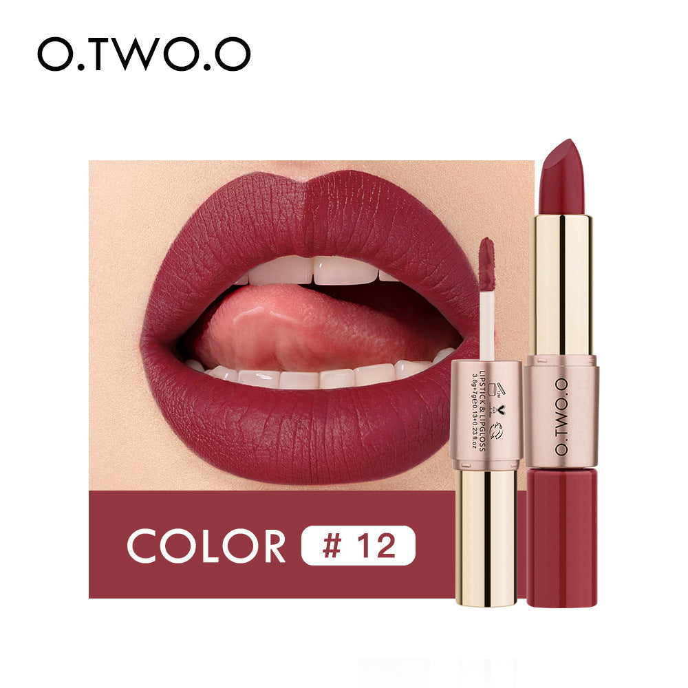 Dual Ended Lipstick Velvet Matte Lip Gloss