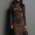 Long Sleeve Velvet Dress