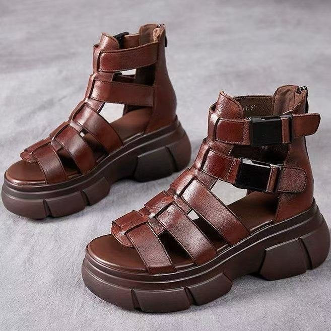 Women Fish Mouth Buckle Sandals Thick Sole