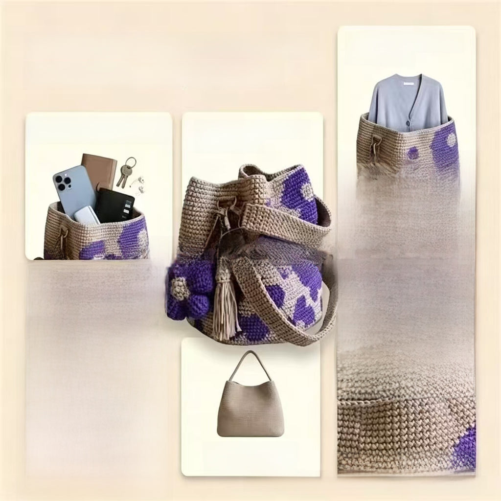 Handmade Crochet Flower Tote Bag