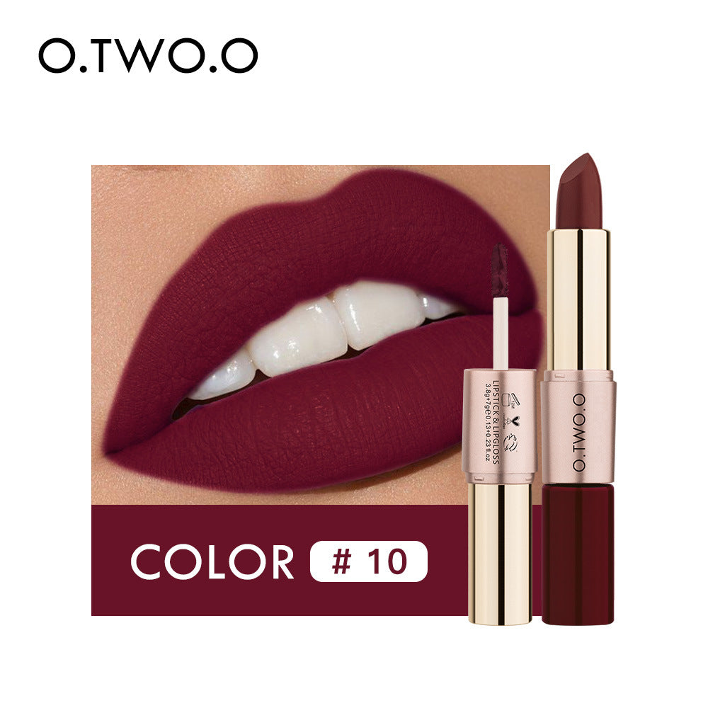 Dual Ended Lipstick Velvet Matte Lip Gloss