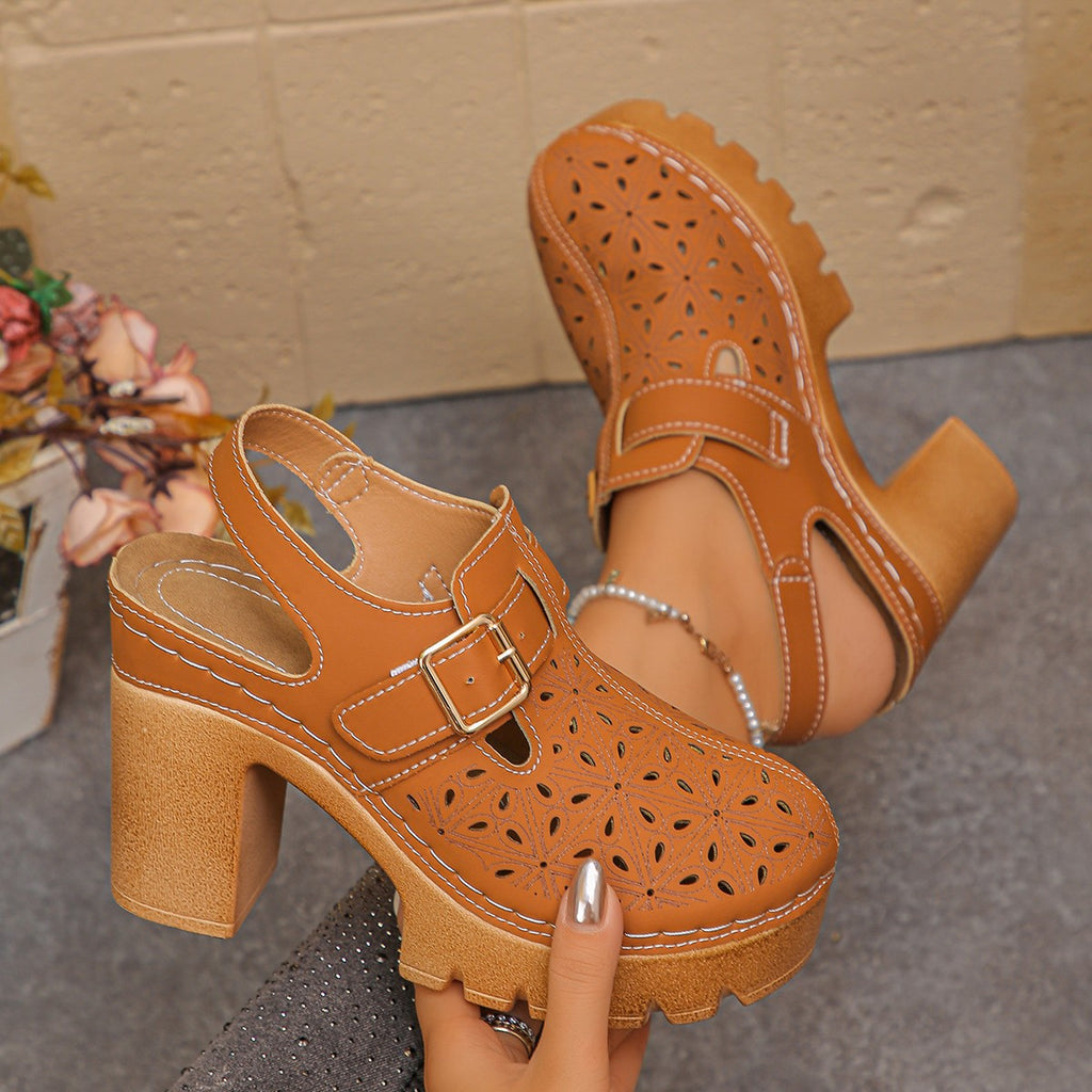 Women Summer Block Heel Sandals