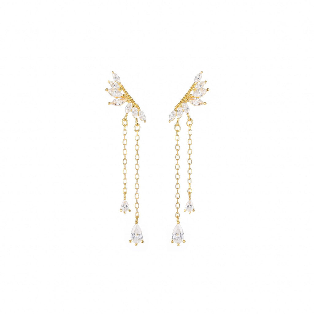 Wing Tassel Sterling Silver Earrings