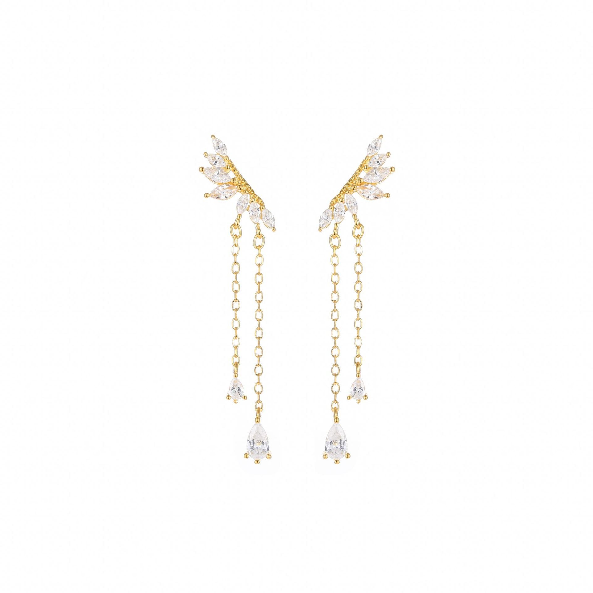 Wing Tassel Sterling Silver Earrings