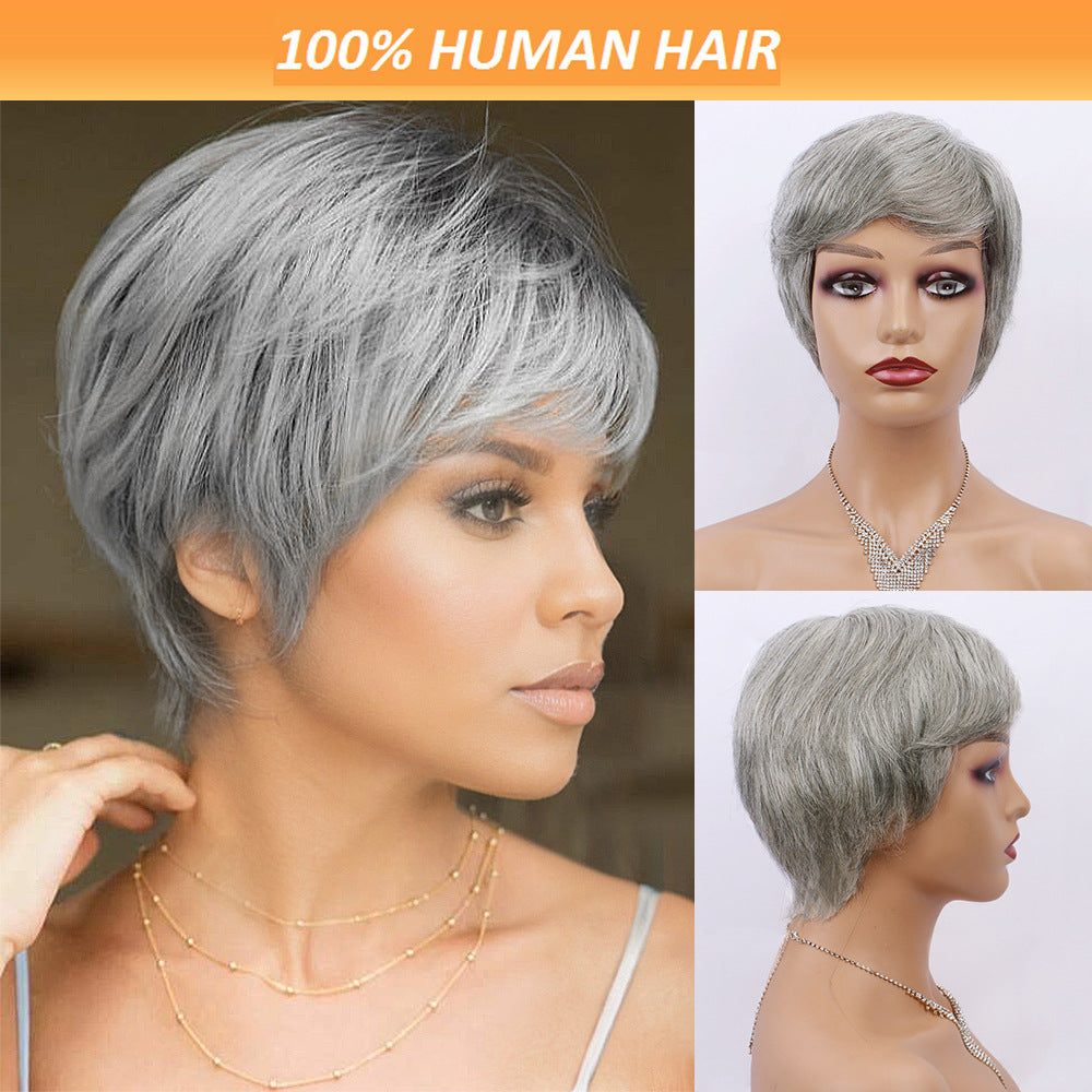Grandma's grayish-brown wig