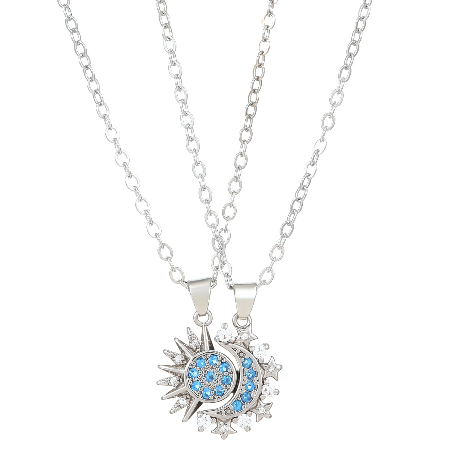 Sun Moon Couple Projection Necklace