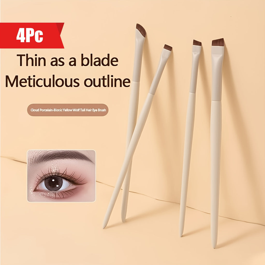 Porcelain White Eyeliner and Eyebrow Makeup Brushes