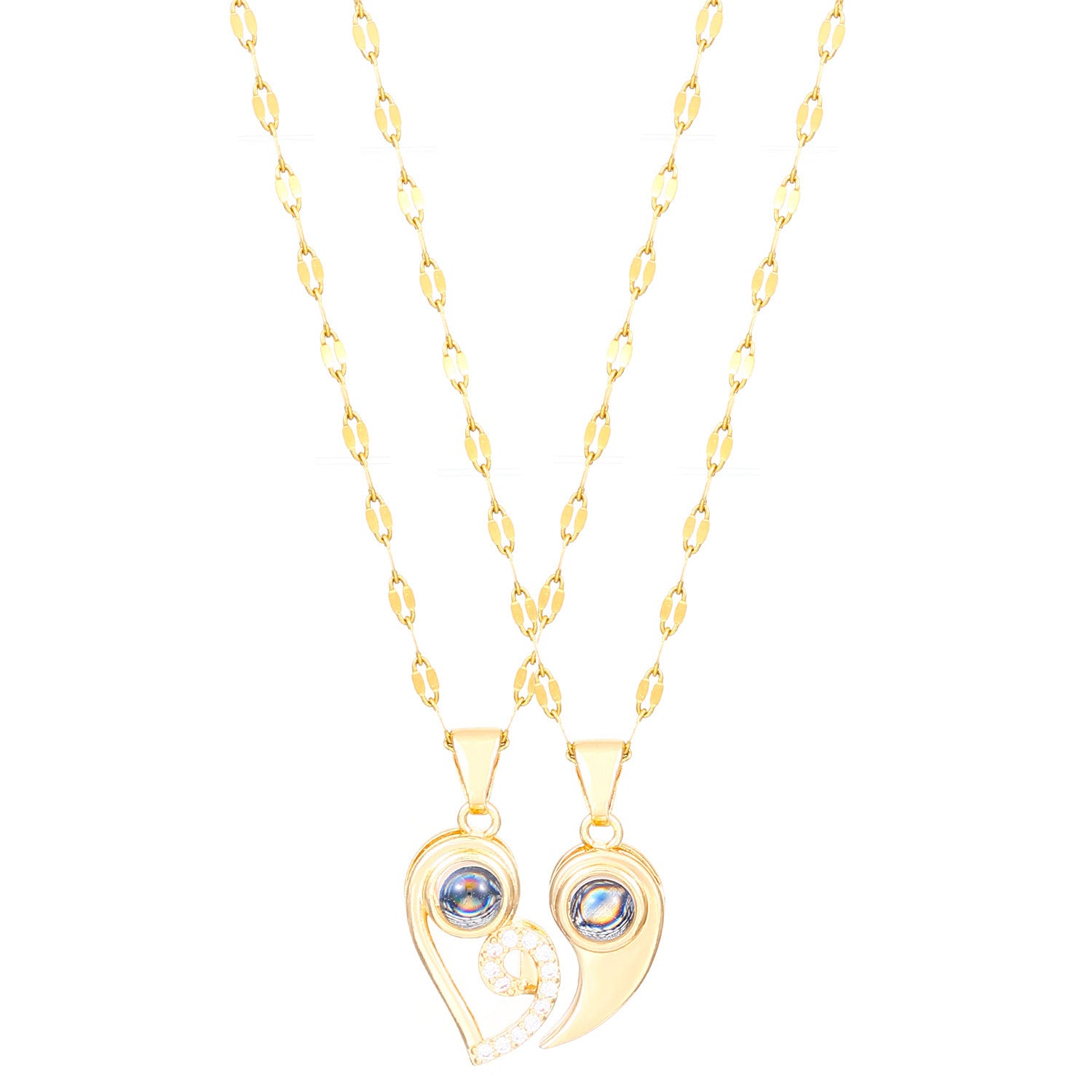 Sun Moon Couple Projection Necklace